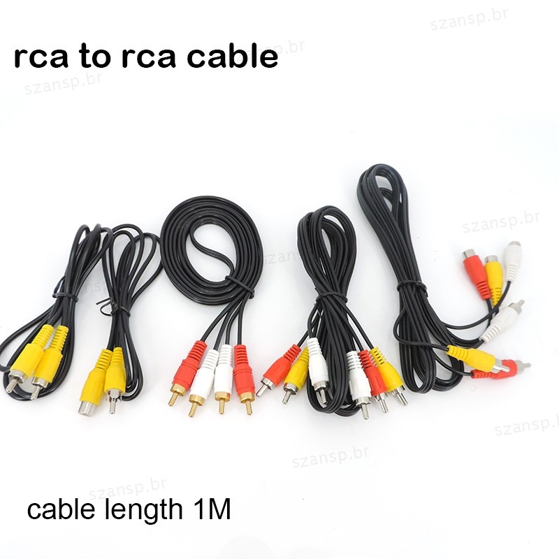 1 Metro De Áudio 2 3 RCA Cabo Macho Para Fêmea Jack Plug Estéreo 2RCA 3RCA Soquete AV Adaptador Conector Media Player BR