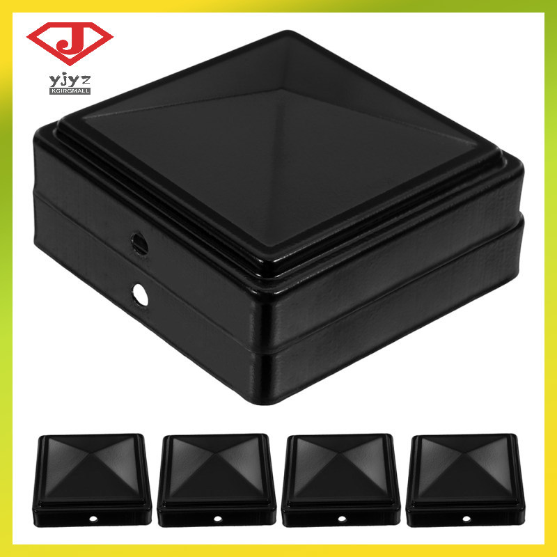 6 Pçs Preto Spray Post Tampa Deck Parte Tampas Peças Decorativas Cerca Capa Yujingyouzhang