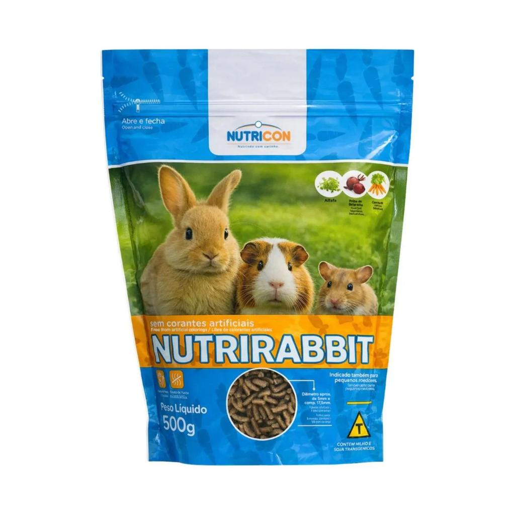 Ração Coelhos Roedores Nutricon Nutrirabbit 500g