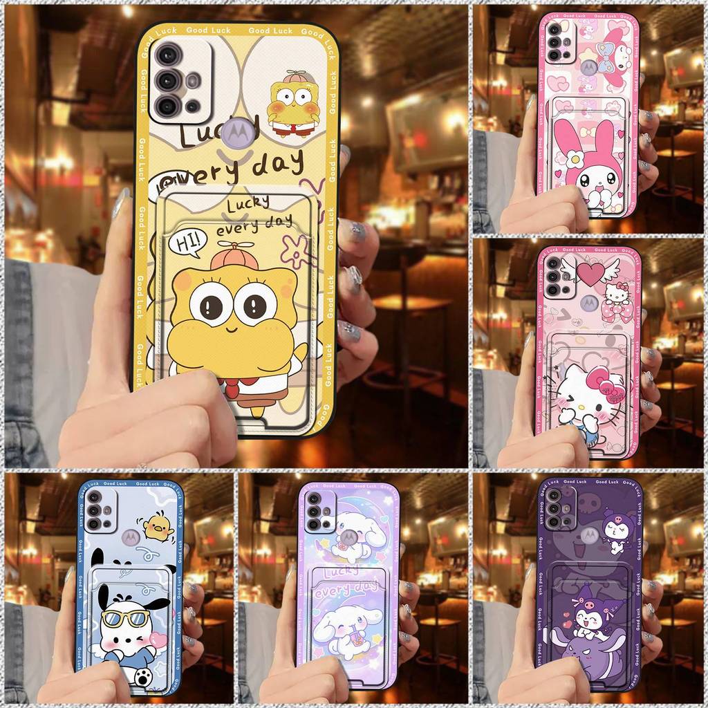 Capa Traseira Anti-Queda Para Telefone MOTO G30/G10/G20/Lenovo K30 Note/K30 Pro Bolsa Cartão Graffiti Poeira Silicone Du