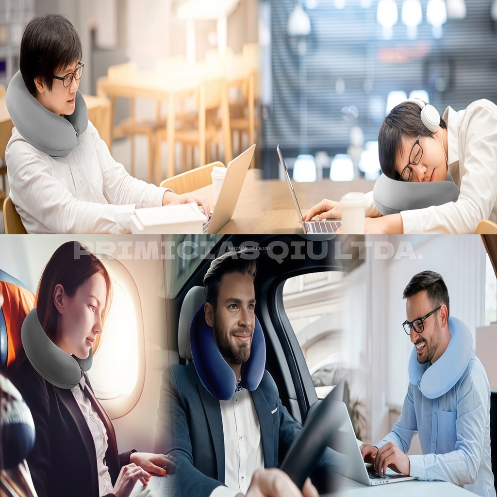 Almofada de Pescoço e Almofada de Pescoço Viagem 2 em 1 Bolsa Embutida Travesseiro Ergonômico BINGO