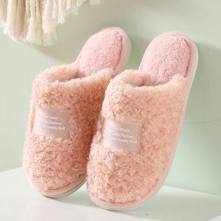 Chinelos de algodão feminino inverno interior uso doméstico confinamento antiderrapante Baotou pelúcia bonito casal sapa