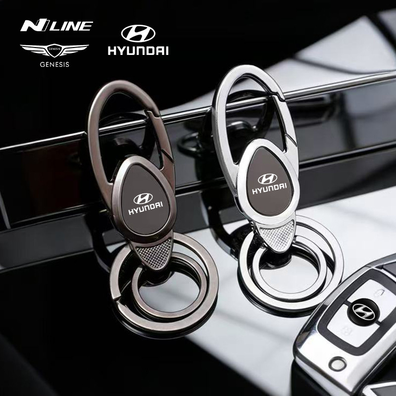 Liga De Metal Logotipo Do Carro Chaveiro Pingentes Titular Para Hyundai Genesis Matriz Bayon Local Acento Kona Elantra G