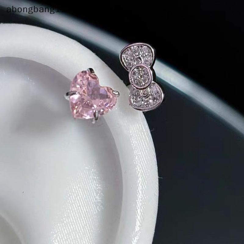 Brincos De Unhas De Osso De Orelha De Coração Com Arco ABONG Para Mulheres E Meninas , Presentes Leves De Joias De Luxo