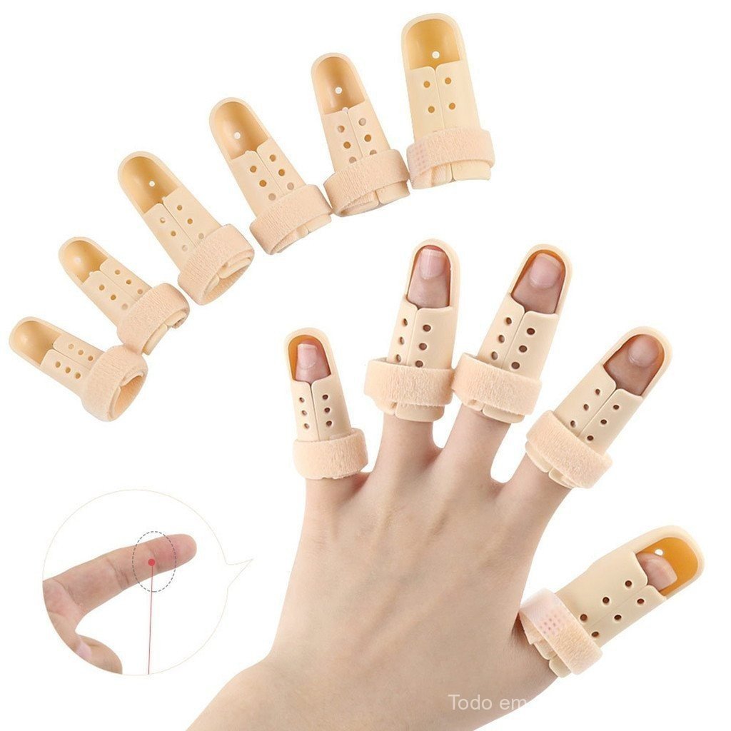 Conjunto de 5 peças de tala de correção e fixação para os dedos, suporte de plástico, tala para lesões no polegar, prote