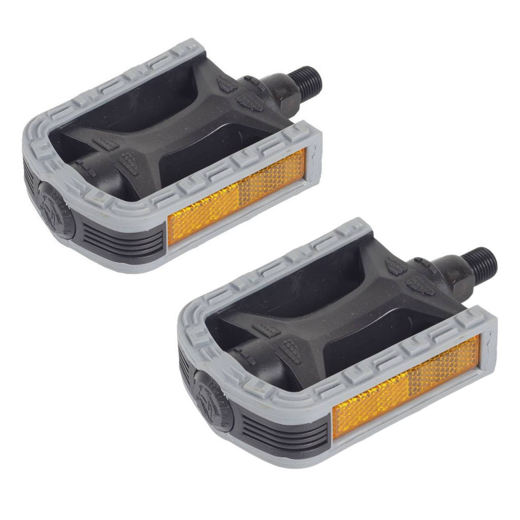 Pedal Bicolor Export Rosca Grossa 9/16  Cinza ( Par )