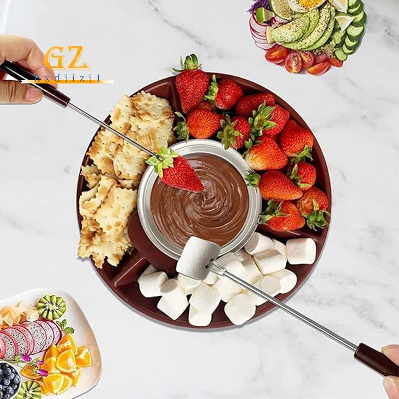 [gzhxdiizi1] Conjunto De Panela De Farinha , Fabricante Elétrico De Fondue De Chocolate Com 4 Garfos , Kit De Máquina Qu