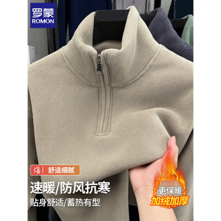 Lomon inverno novo estilo moletom masculino forro de lã engrossado quente meio alto zíper gola alta fundo de lã austríac