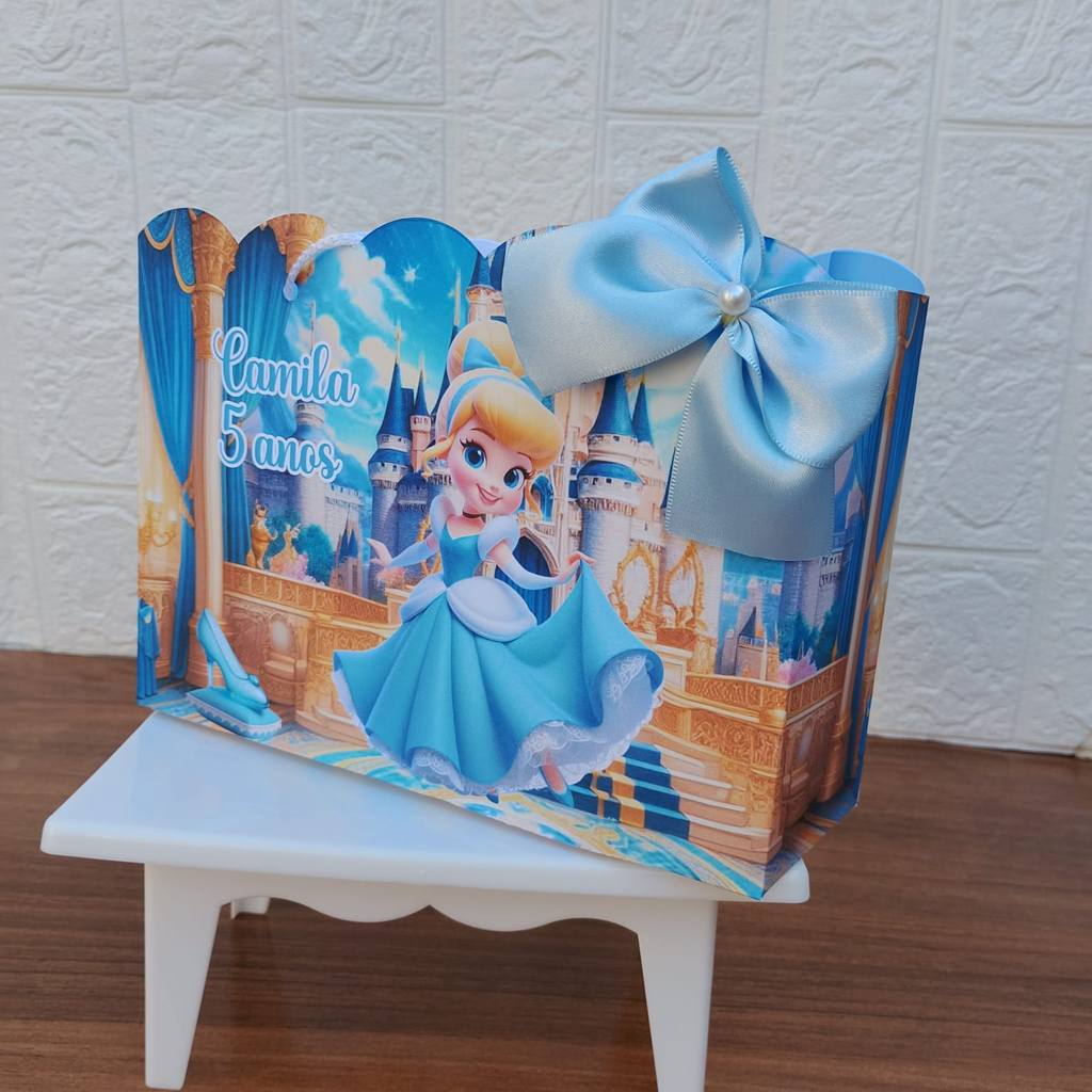 PEGUE E MONTE - Sacolinha Surpresa Personalizada  CINDERELA- Lembrancinha para festa