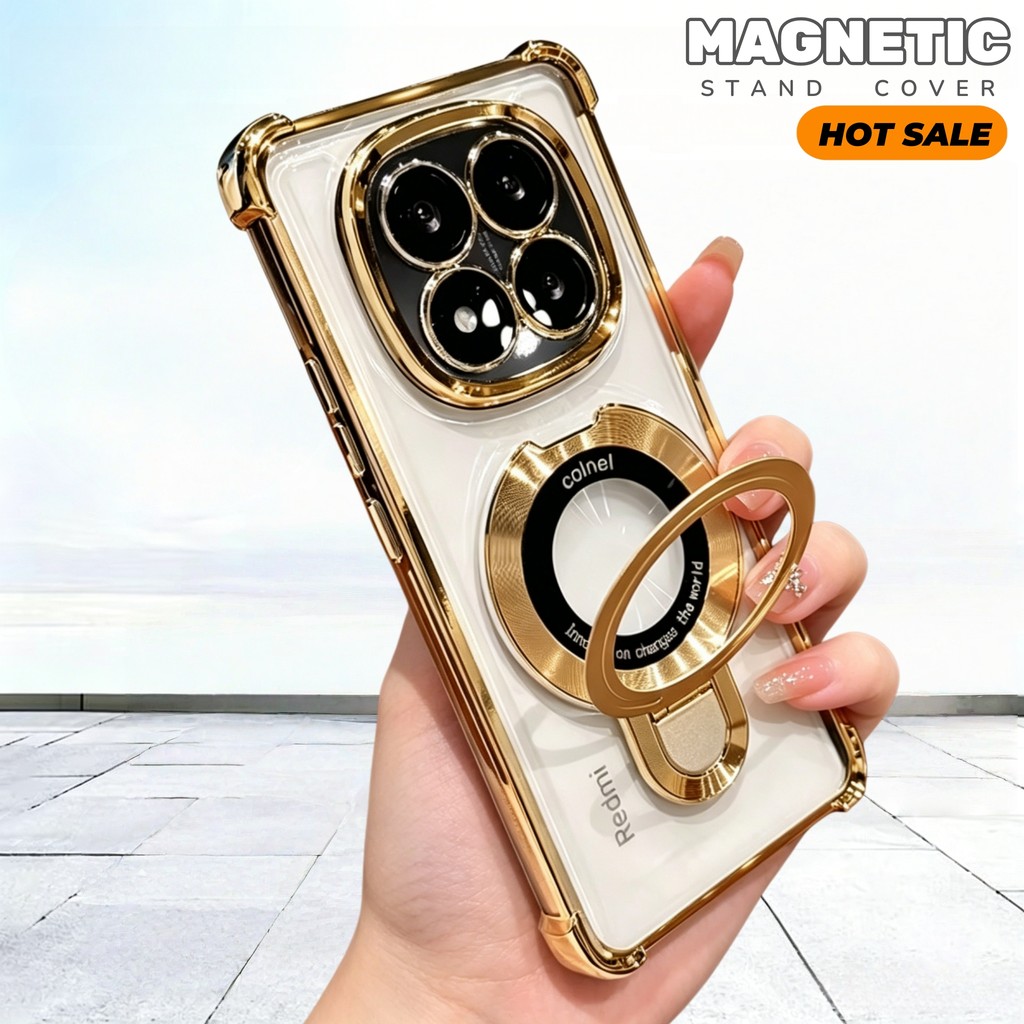 Chapeamento À Prova De Choque Suporte Magnético Magsafe Caso Para Xiaomi Redmi 15A 15C 14C 13C 15 Note 15 14 13 Pro Plus