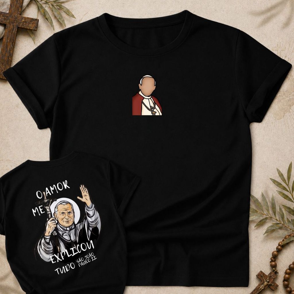 Camiseta João Paulo II Cristã Católica Religiosa Fé Papa São João Paulo Masculina Feminina Unissex Premium
