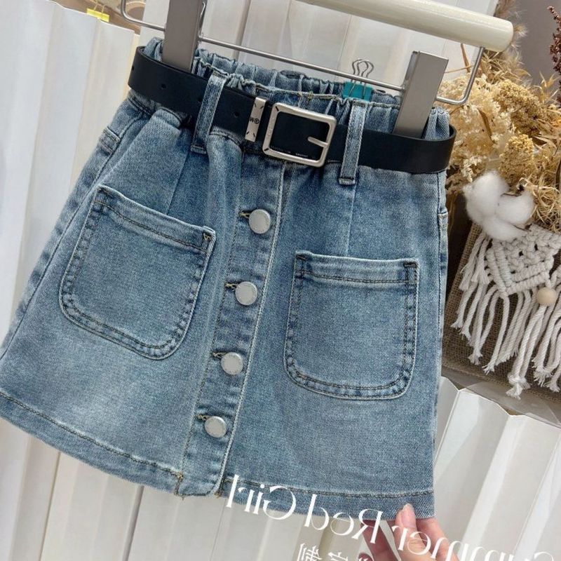 Saia de esqui Rt meninas saia de verão 2025 moda All-Match versão coreana Shorts jeans saia frita rua menina na moda + Z