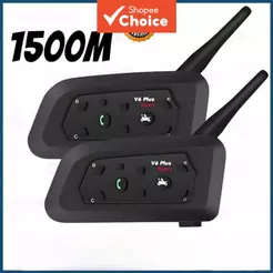 V6 Plus Fones De Ouvido Interfone Fone Bluetooth Capacete Da Motocicleta 1500m À Prova Dwaterproof Água Longa Espera