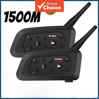 Capacete de motocicleta Bluetooth V6 plus com interfone Bluetooth de 1500m