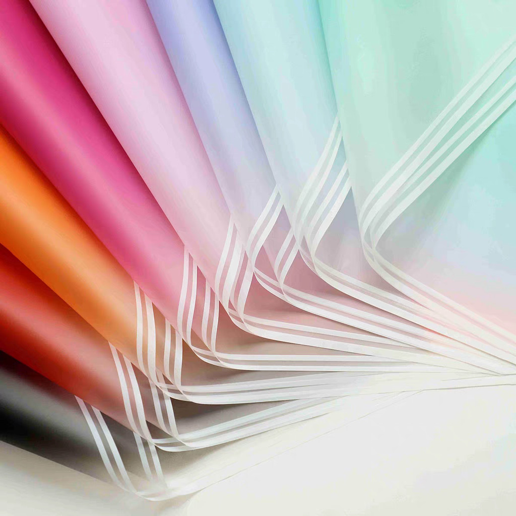 Kit 20 Linha dupla com gradiente 57cm x 57cm Folhas Papel De Embrulhar Buque Embalagem Presente-Novo
