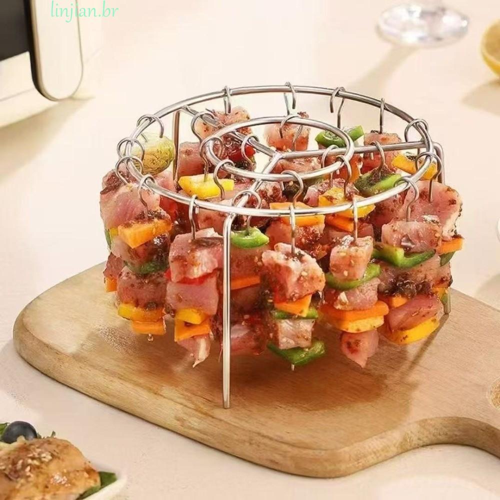 Espetos De Grelha Giratórios LINJIAN , Suporte De Espeto Para Fritadeira De Ar Resistente Ao Calor À Prova De Ferrugem ,