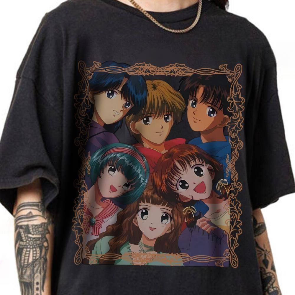 Camiseta Masculina Feminina Estampa Anime Clássico Grupo de Personagens T-shirt Unissex Streetwear Premium Algodão