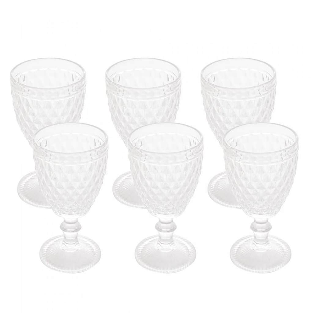 JOGO 6 TAÇAS CRISTAL COPO VIDRO ÁGUA SUCO BICO ABACAXI 325ML