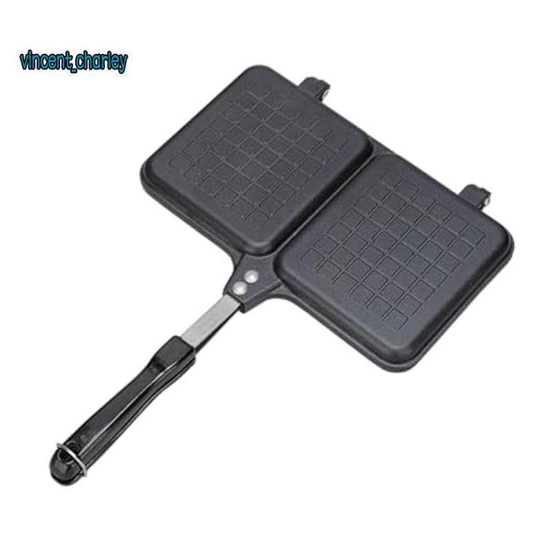 [vincent_c] Panela Dupla Face Fogão De Painel Duplo Sanduicheira Quente Para Camping , Cozinha Ao Ar Livre , Café Da Man