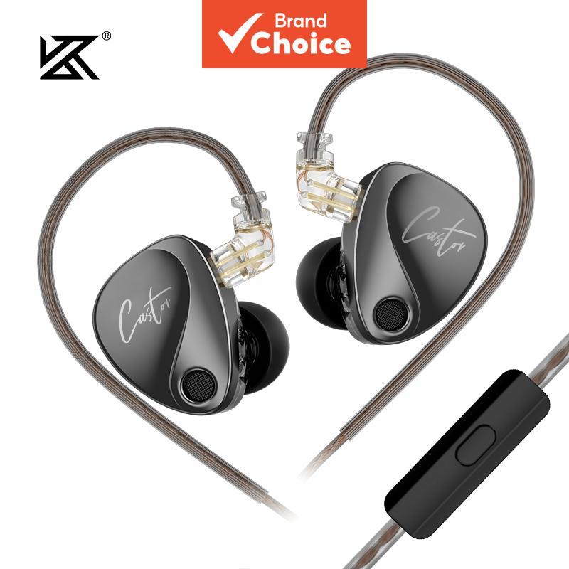 KZ Castor Fones De Ouvido Com Fio Melhorado Baixo HiFi 2 Dinâmico Ajustável Equilíbrio Monitor IEM Music Sport Uso Diári