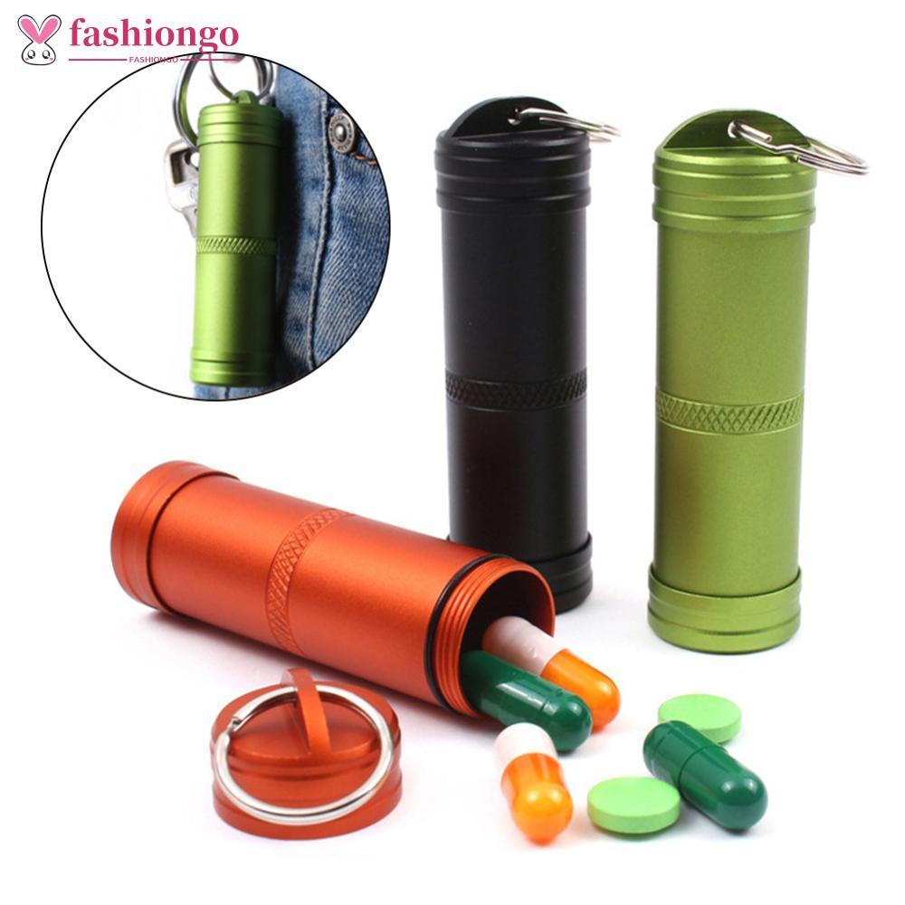 FASHIONGO 1Pc Cápsula Aviação Ao Ar Livre Liga De Alumínio À Prova Dwaterproof Água Pode EDC Portátil Pílula Caixa Selad