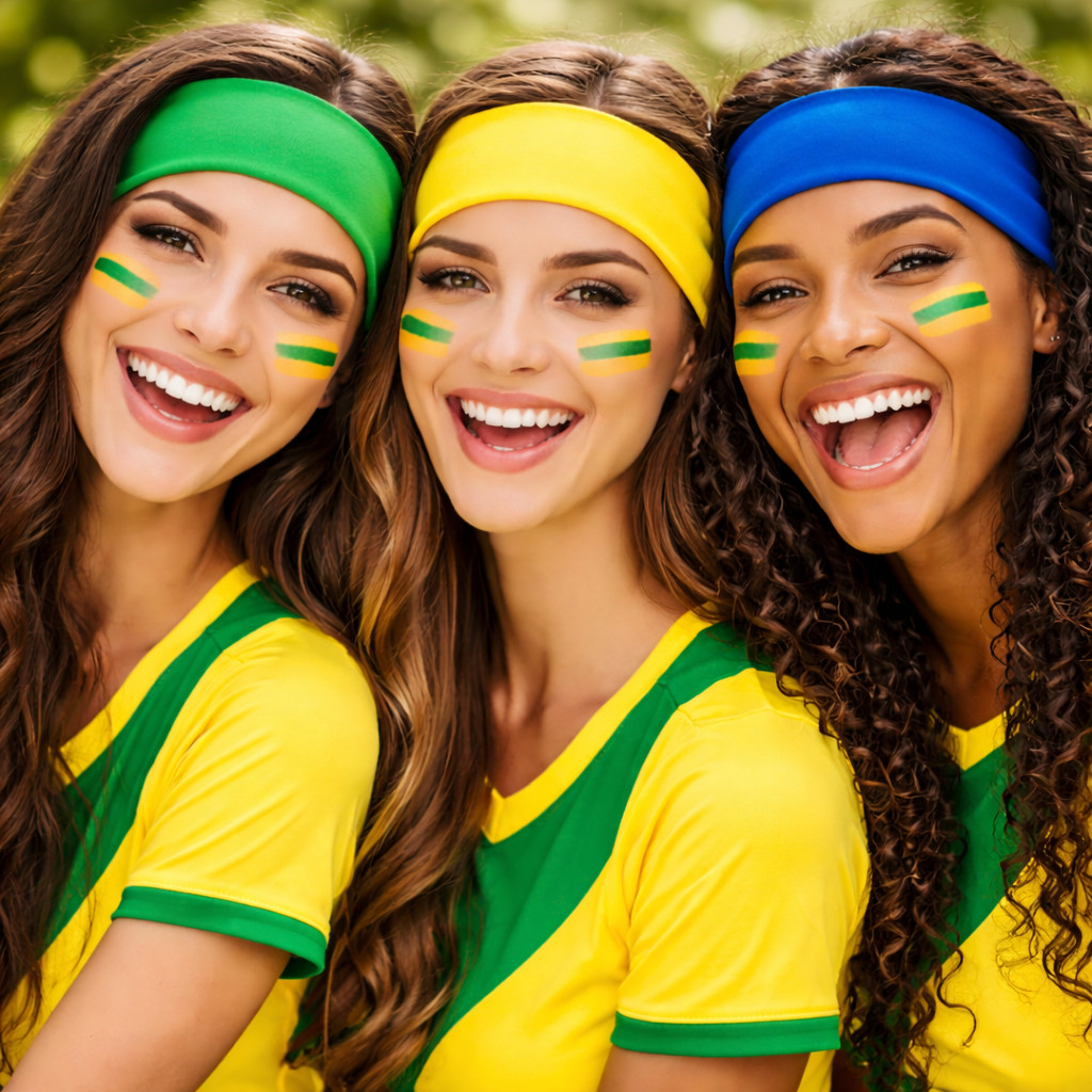 Faixa Cabelo Lisa Copa do Mundo Verde Amarelo Azul