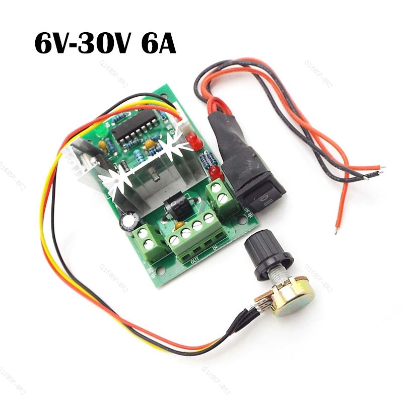Controlador De Velocidade Do Motor DC 6V-30V CCM6N PWM 12V 6A 12V 24v Controle Interruptor De Inversão Positiva BR16B2