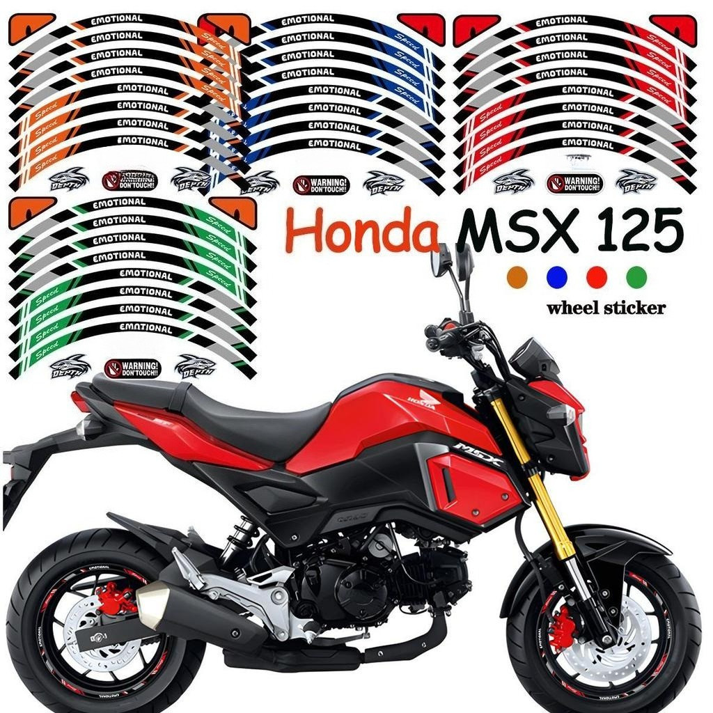 Para Honda MSX125 MSX 125 Motocicleta Mags Adesivo Aro Decalques À Prova Dwaterproof Água Durável Vinil Roda Hub Adesivo