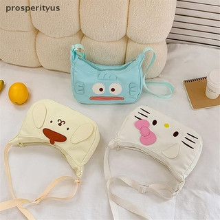 [prosperityus] Linda Sanrio Hello Kitty Pompompurin Hangyodon Bolsa De Ombro De Grande Capacidade Moda Feminina Nas Axil