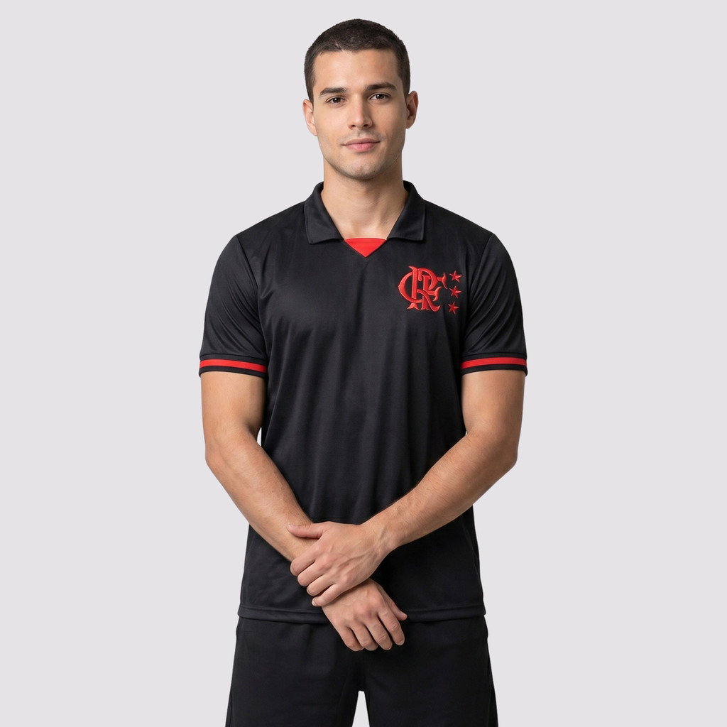 Polo Flamengo Line Preta