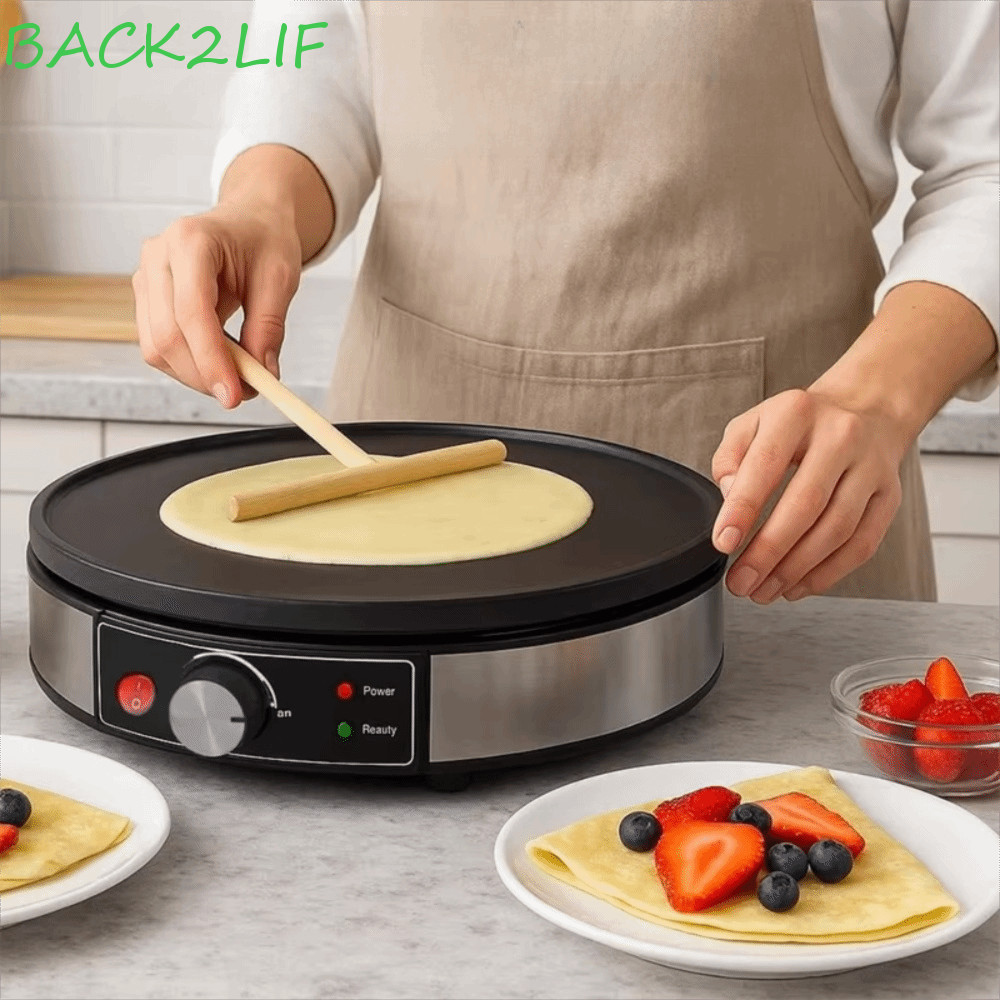 Máquina De Crepe Elétrica BACK2LIF , Panqueca Redonda De Alumínio | Frigideira Antiaderente De Tamanho Grande