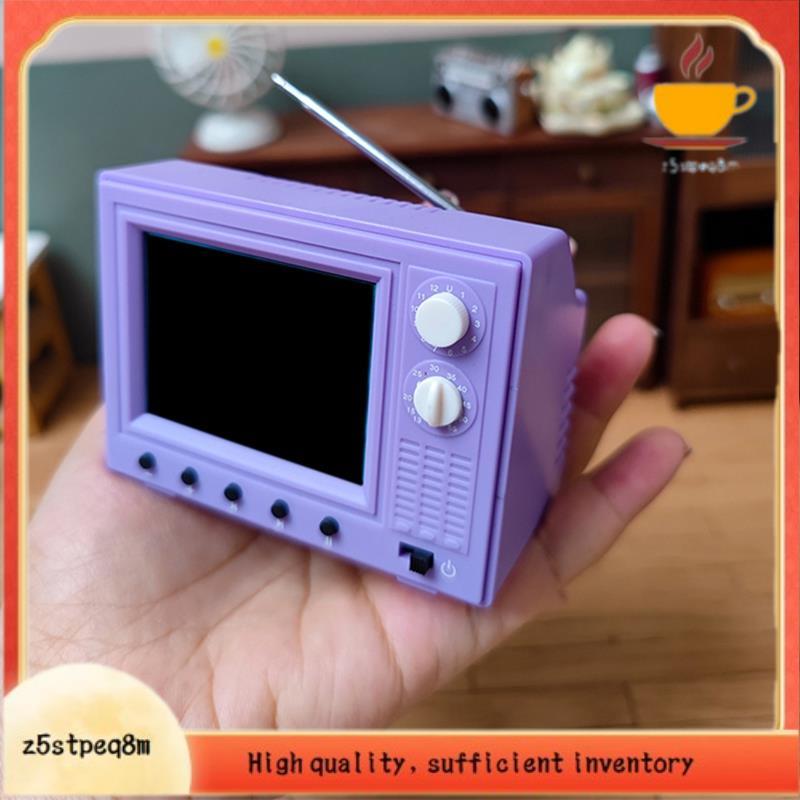 Casa De Bonecas Segunda Geração Retro Mini TV Pode Ser Jogado Brinquedo Dos Desenhos Animados Em Miniatura Televisão Bri