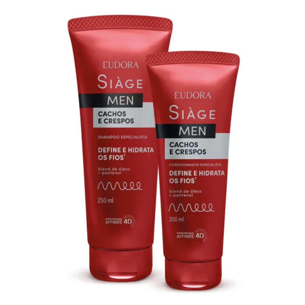 Kit Siàge Men Shampoo e Condicionador Cachos e Crespos Eudora