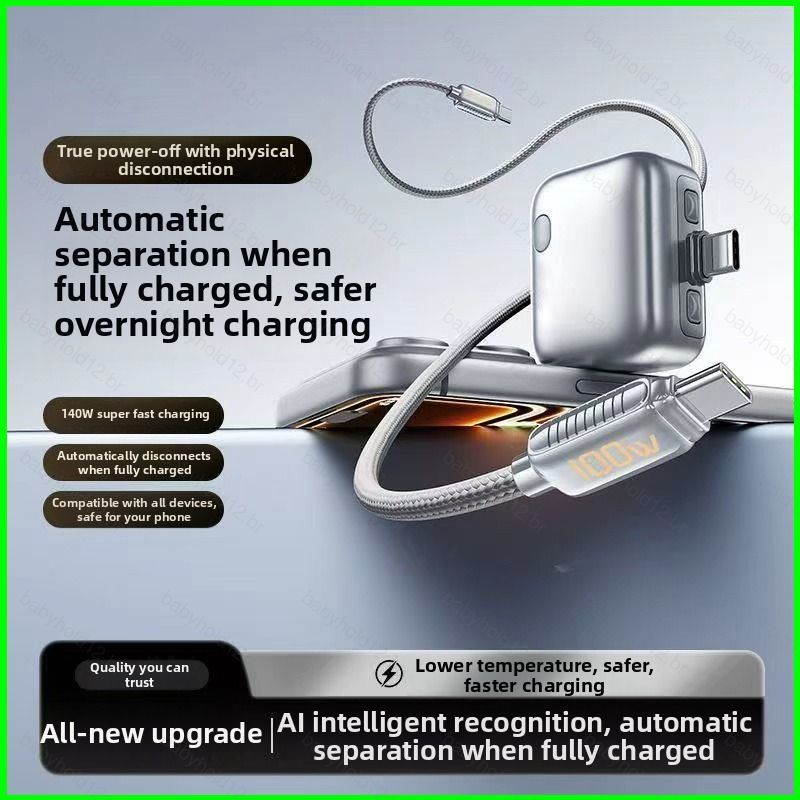 BB12 140W Carregamento Rápido Com Desligamento Automático Tipo C Separador De Carga Total Para Segurança Da Bateria