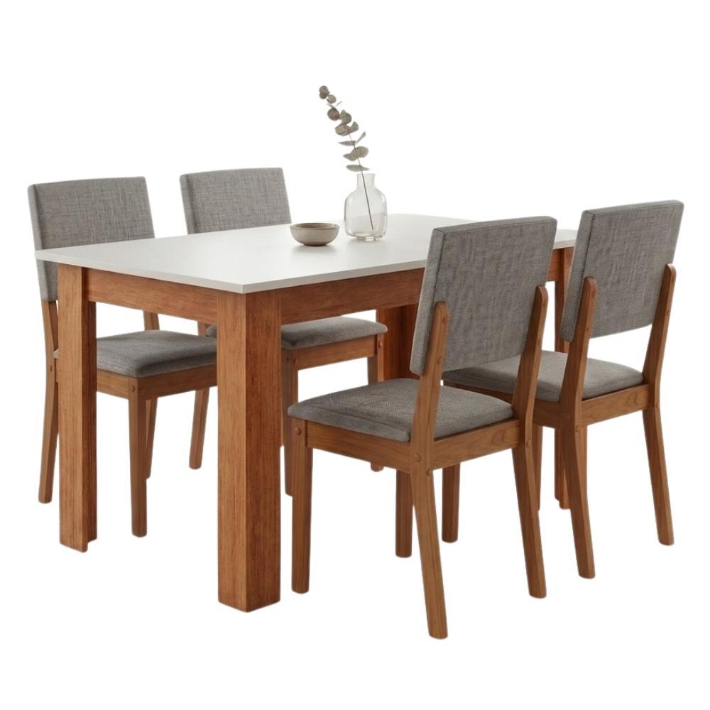 Conjunto Sala de Jantar Mesa 1,10m Place 4 Cadeiras Linda