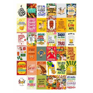 Kit 36 Adesivos Etiquetas Boteco Frases Cerveja Transparente Fosco Mate 6,5x4,5cm P/ Copo Stanley Vidro