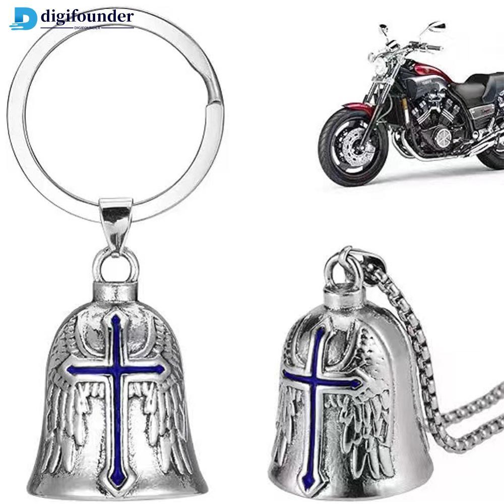 DGF Moda Cruz Guardião Asas De Anjo Sino Da Motocicleta Chaveiro Motociclista Cavaleiro Sorte Jóias Acessório Presente V