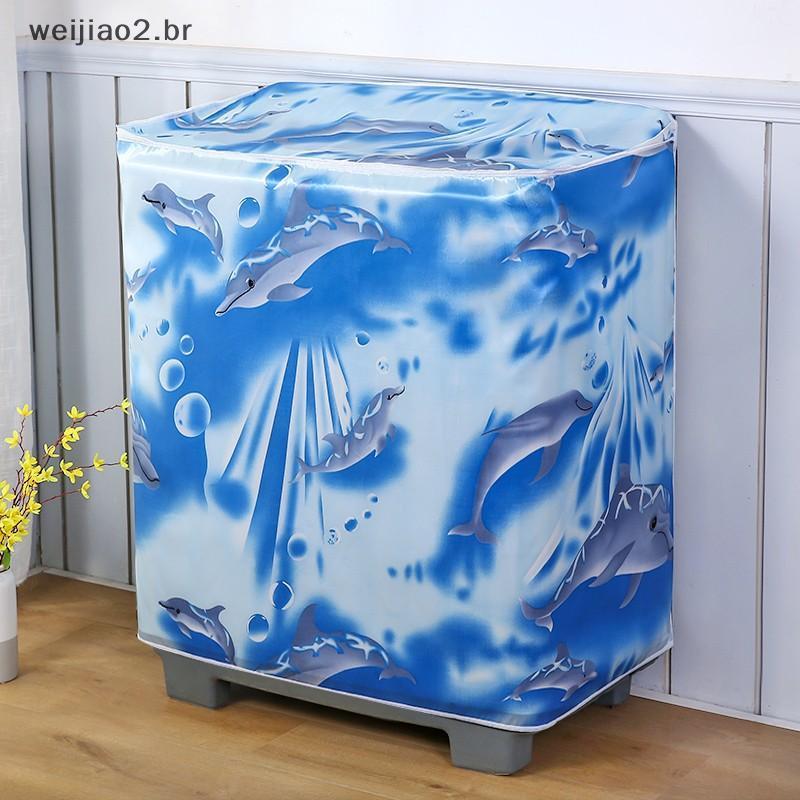weijiao2 . BR Capa Para Máquina De Lavar Com Cilindro Duplo , Tambor À Prova De Poeira , Abertura Semiautomática , Tampa