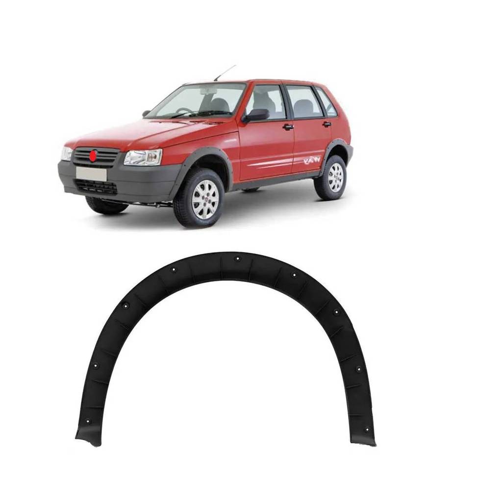 Moldura Lateral Paralama Dianteiro Uno Way 2004 A 2010 Preto Esquerdo