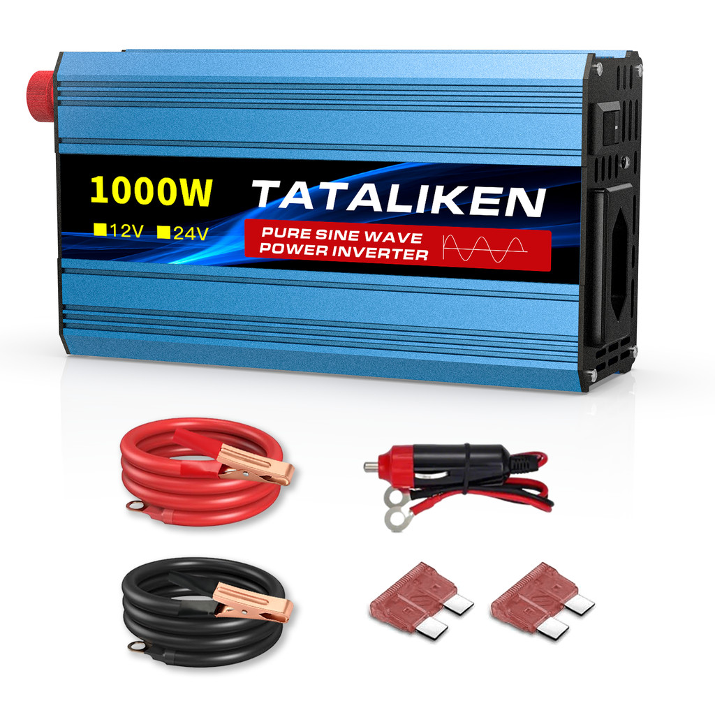 Inversor de onda senoidal pura 12V/24V 110V 1000W para painel solar, conversor de corrente de potência de