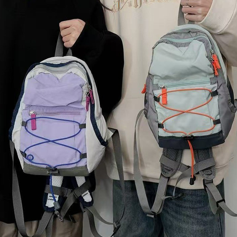 ins Mochila Com Bloqueio De Cores Estilo Japonês , Unissex Para campus De Estudantes , Simples E Leve Viagens Diárias Pa