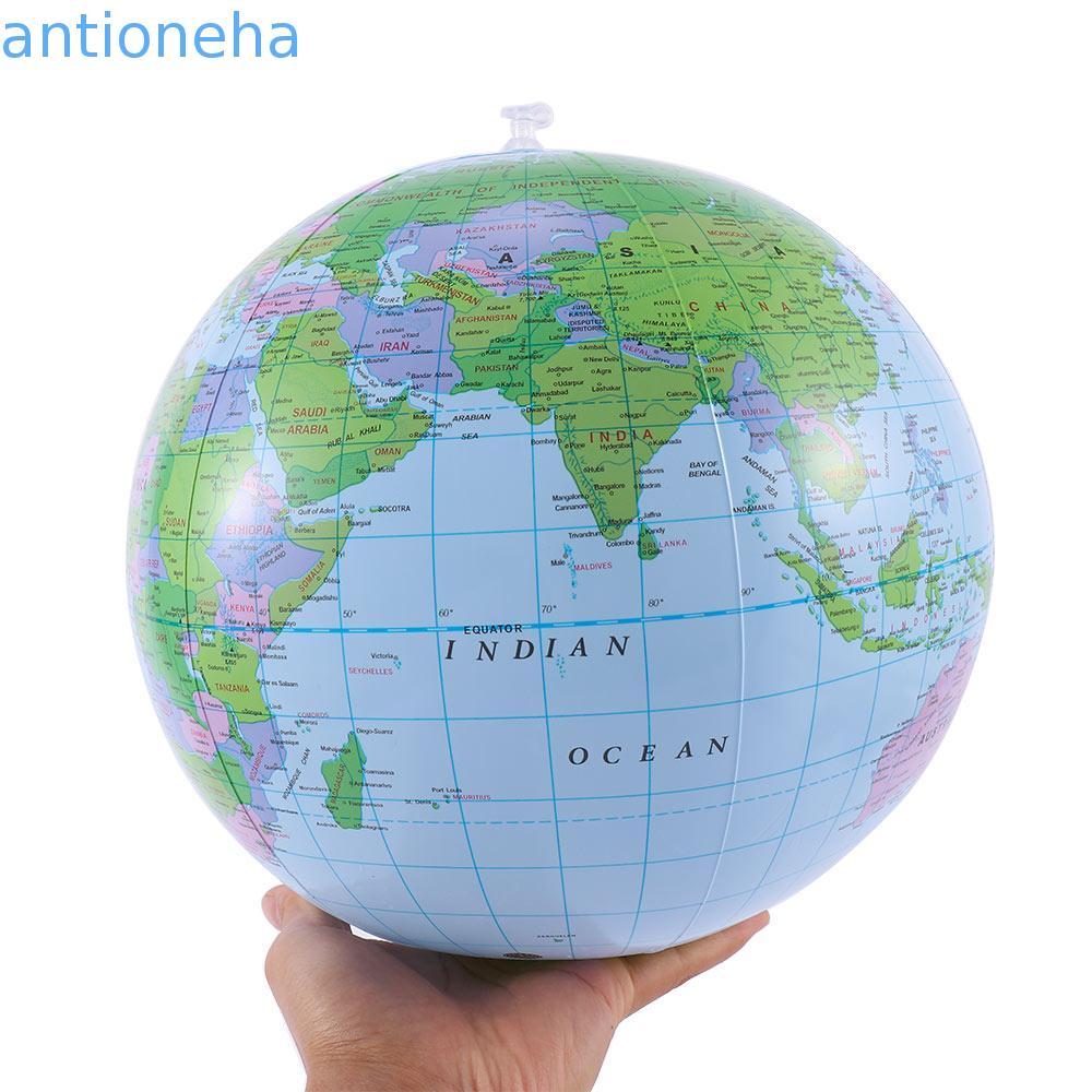 ANTIONEHA Globo Durável Terra Geografia Bola De Praia Balão Educacional Mapa Mundial De 16 Polegadas