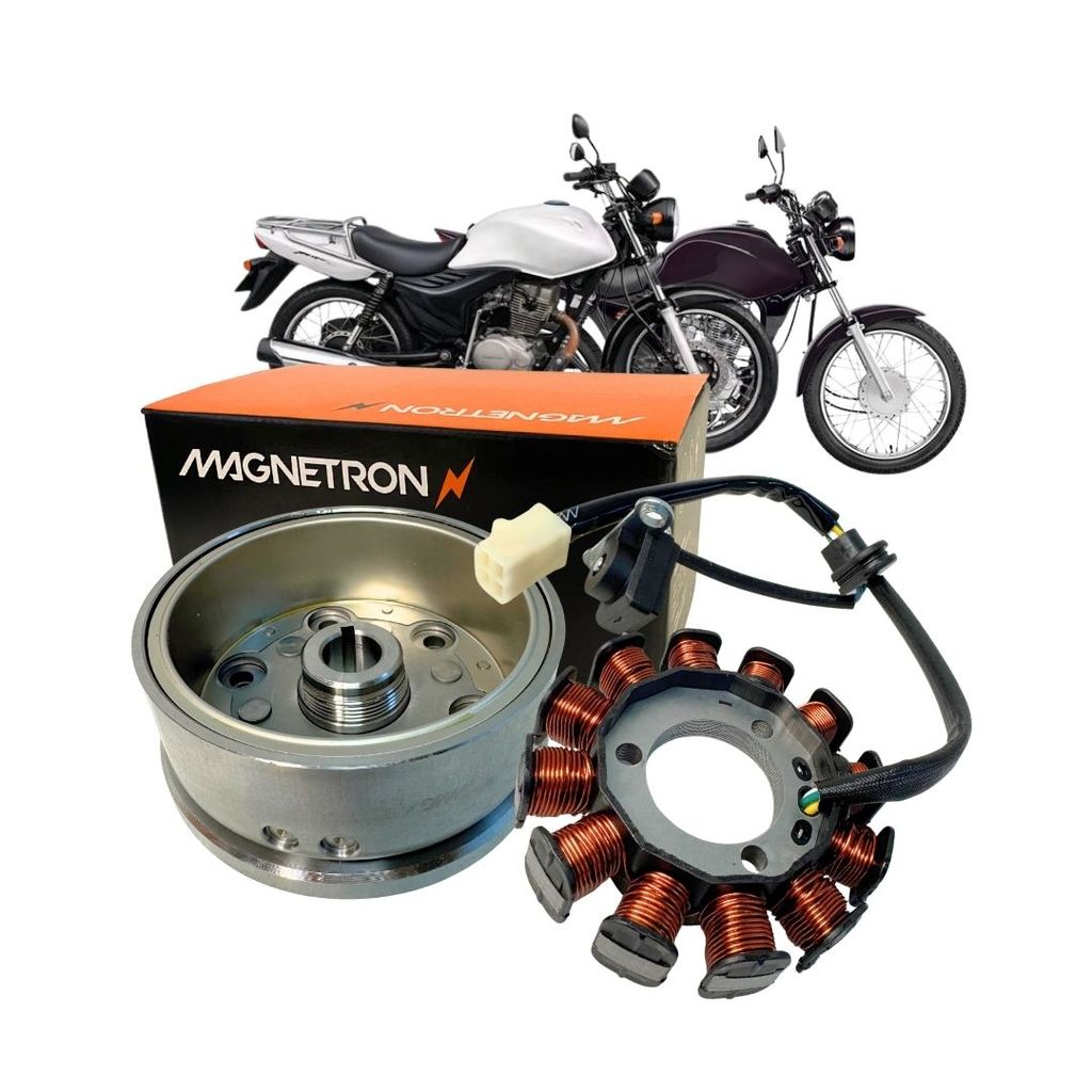 Kit Volante Estator Para Cg 125 Fan ES 2009 a 2015 Nxr Bros 125 2013 a 2015 90230920 90278670
