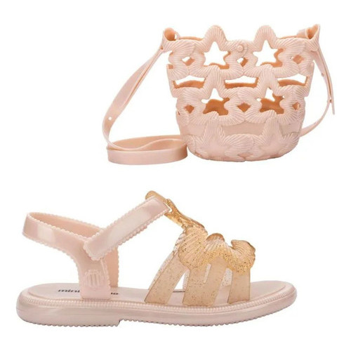 Kit Mini Melissa + Bolsa Luminous Baby Bege Glitter