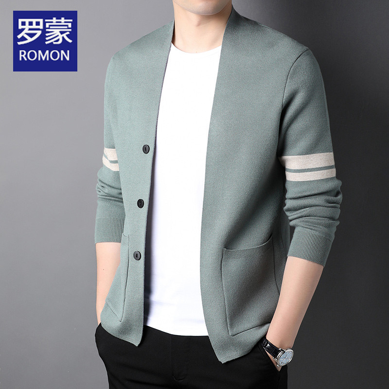 Lomon Cardigan de malha masculino primavera outono 2026 novo estilo na moda lã exterior usar camisola masculina jaqueta 
