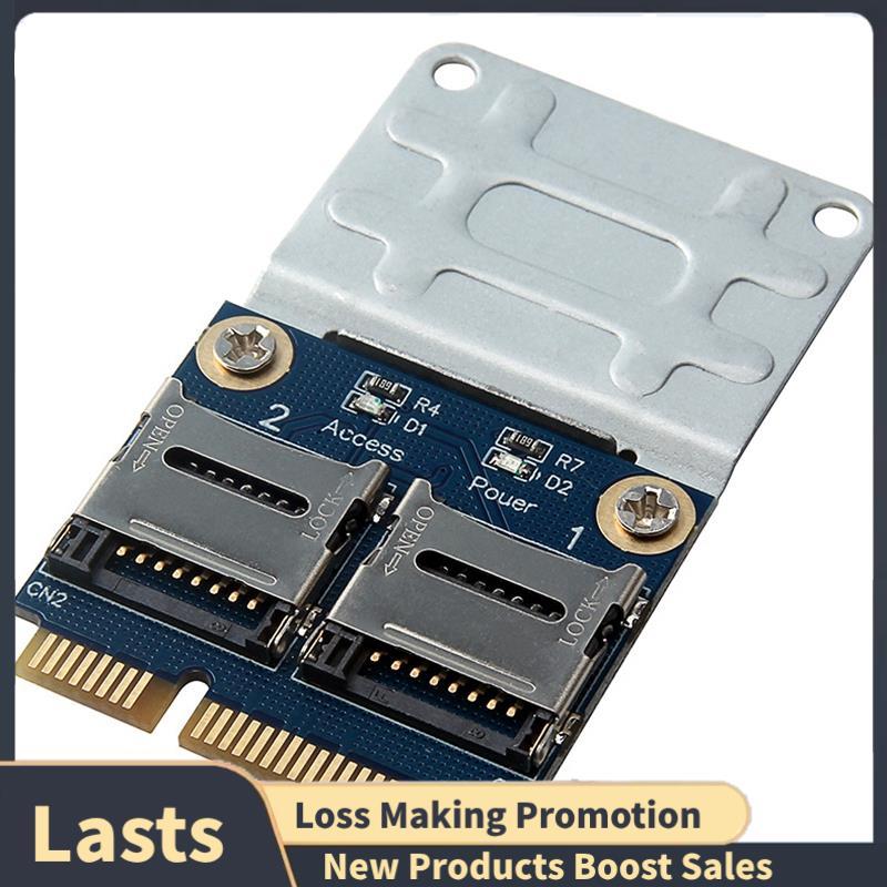 2 SSD HDD Para Laptop Duplo Micro-SD SDHC SDXC TF Mini Leitor De Cartão De Memória PCIe MPCIe 2-Sdcards Adaptador Pci-E