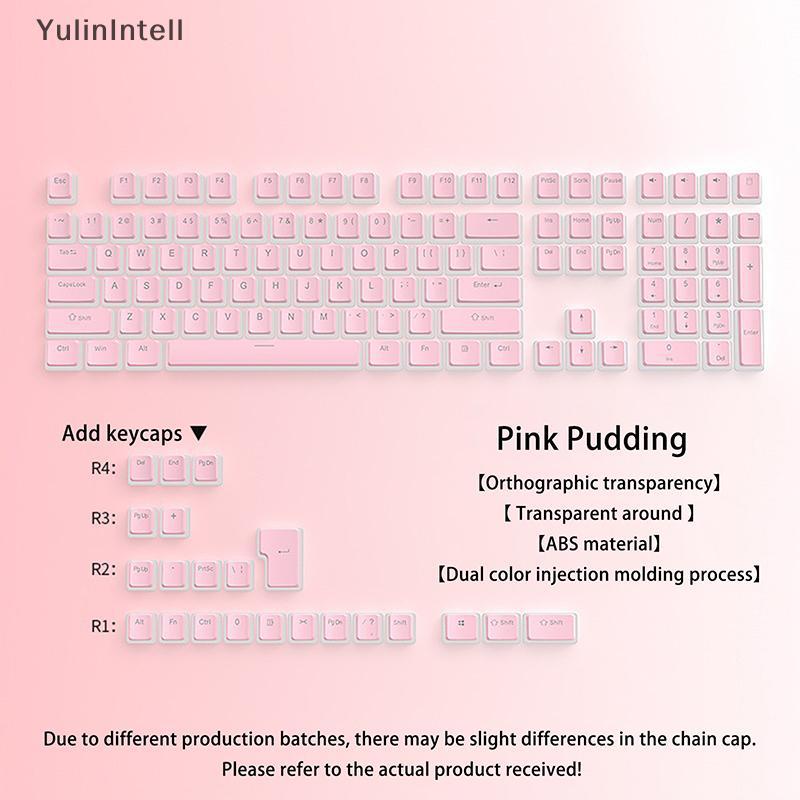 130 Teclas Pudim Keycaps Teclado Mecânico Para Jogos Translúcido Conjunto De Tampa 61 % 68 84 87 98 Layout OEM RGB