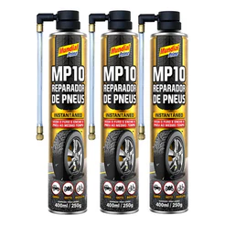3 Reparador De Pneu Furado Spray Instantâneo Mp10 400 Ml