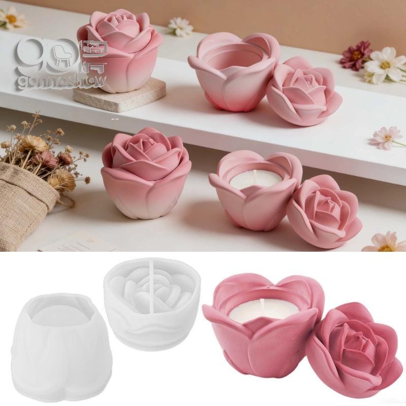 Gonzalo Moldes Frasco Resina Relevo Rosa Tampa Molde Copo Silicone Para Suporte Epóxi Jarra Armaze