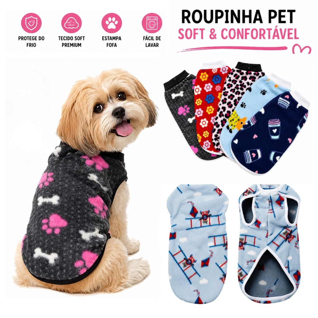 Roupa Soft Roupinha Cachorro Pet Inverno Confortável